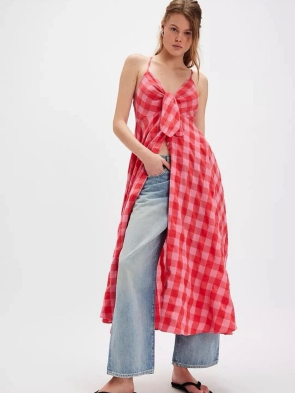 Free People Via Gingham Midi Dress